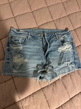 American Eagle Outfitters Light Wash Distressed Denim Shorts